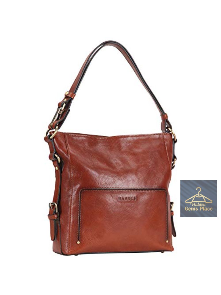 Full Grain Italian Leather Hobo Bag Fits Ipad Convertible Crossbody Shoulder Bag